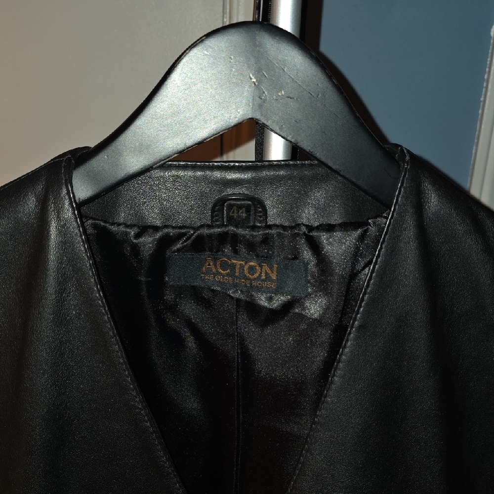 Acton Black Leather Vest